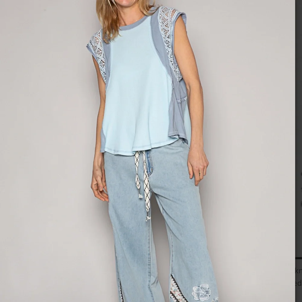 ❤️ POL  #5 POL CROCHET WAFFLE KNIT SHIRT TOP SR9_6